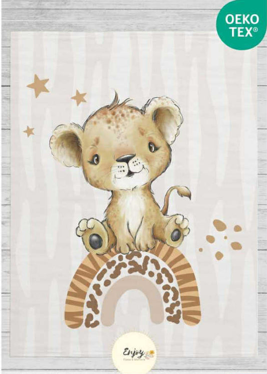 🌸 Couverture bébé Lion + coussin